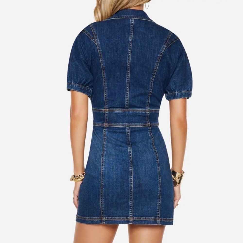 Ramy Brook Women’s Lily Denim Zip Front Mini Dress Blue Size 28 Medium - Picture 2 of 9